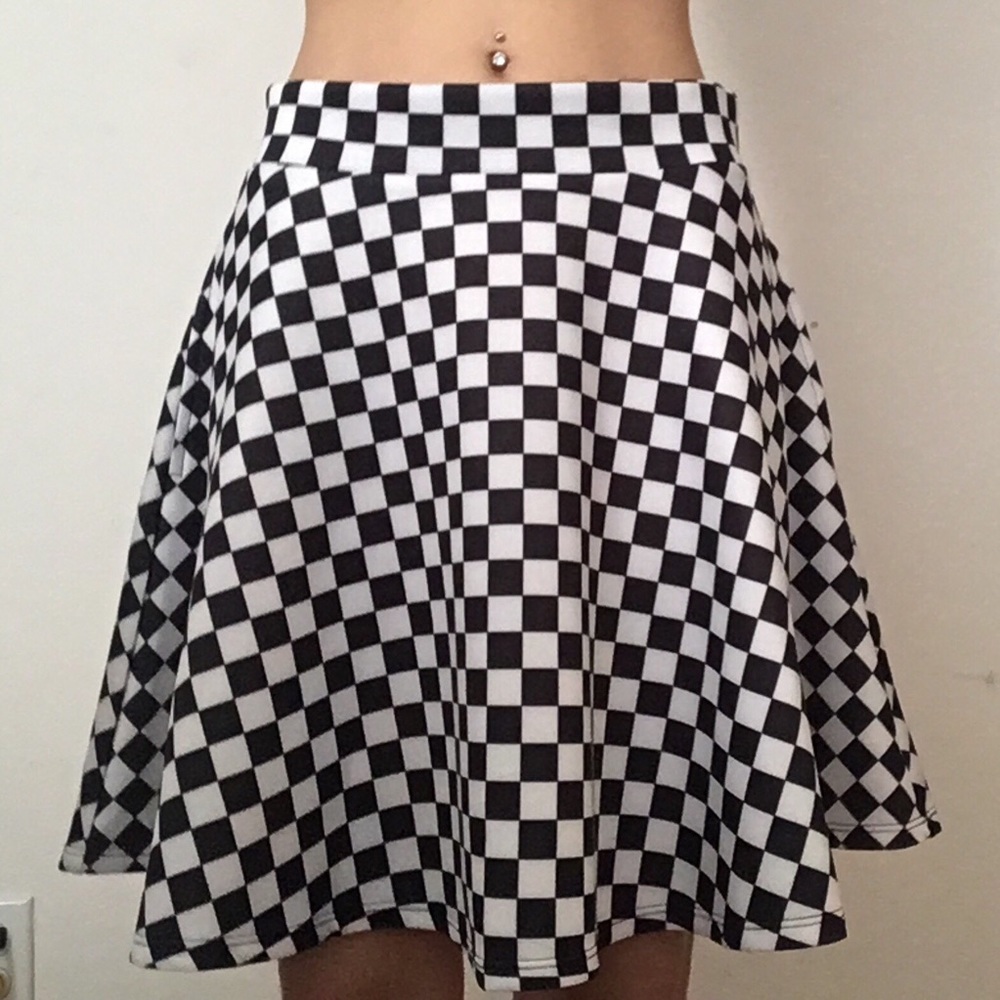 Checkered Skater Skirt